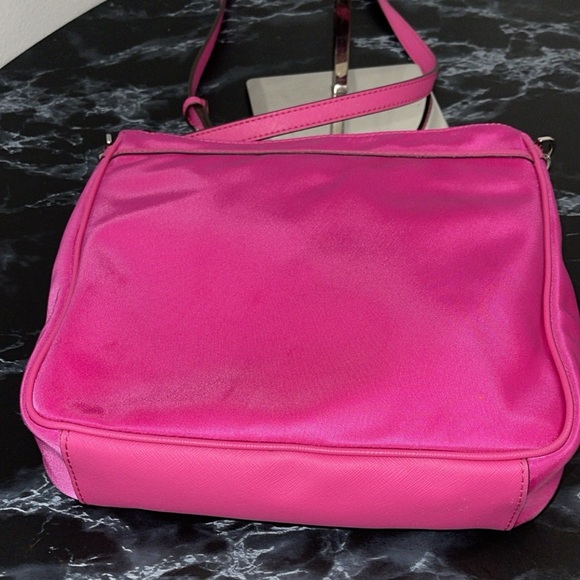 MICHAEL KORS Bag Jet Set Nylon Hot Pink Gabardine Messenger Crossbody AUTHENTIC - Picture 13 of 15